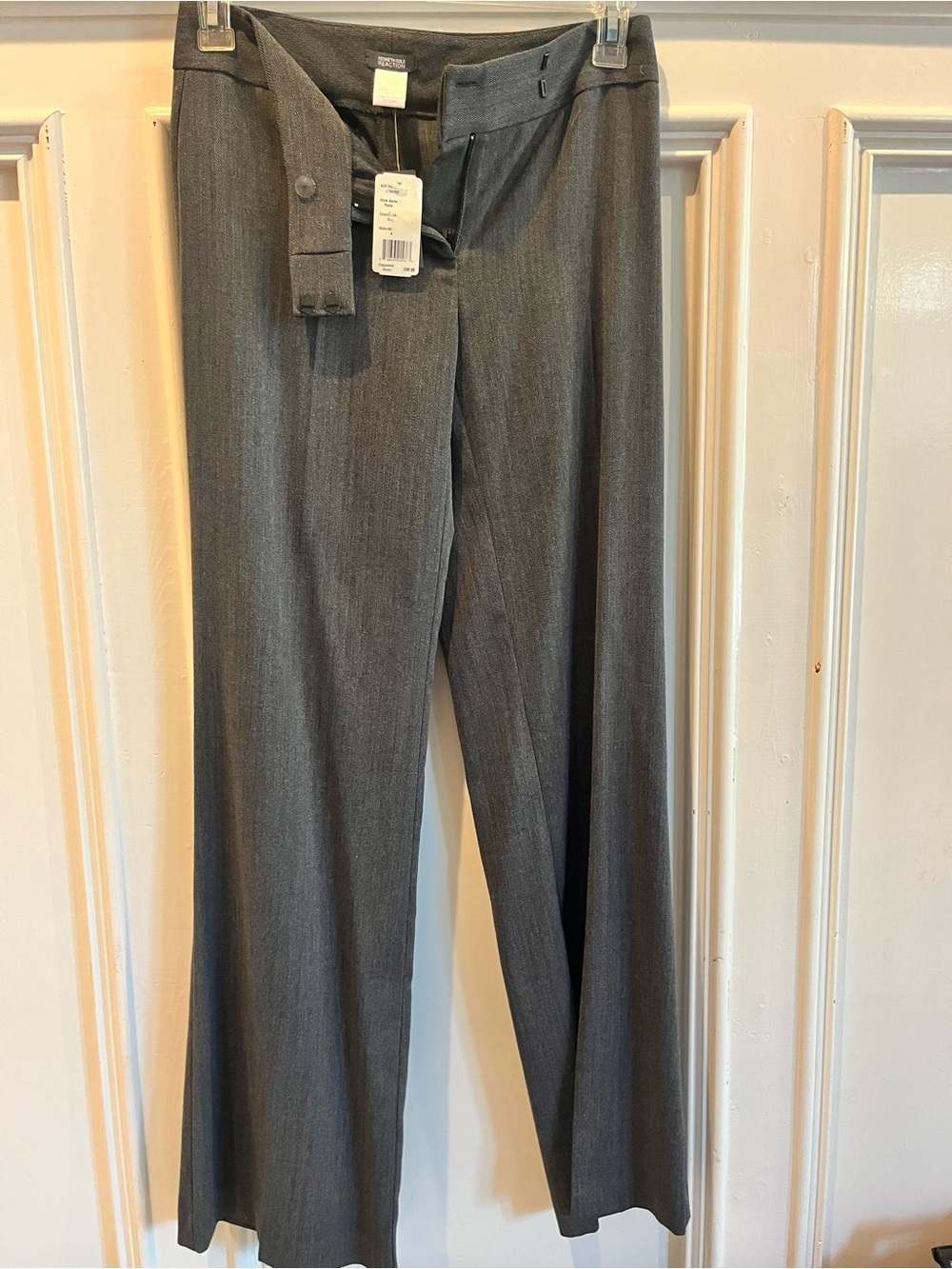 Kenneth Cole Reaction Gray Wide-Leg Dress Pants
